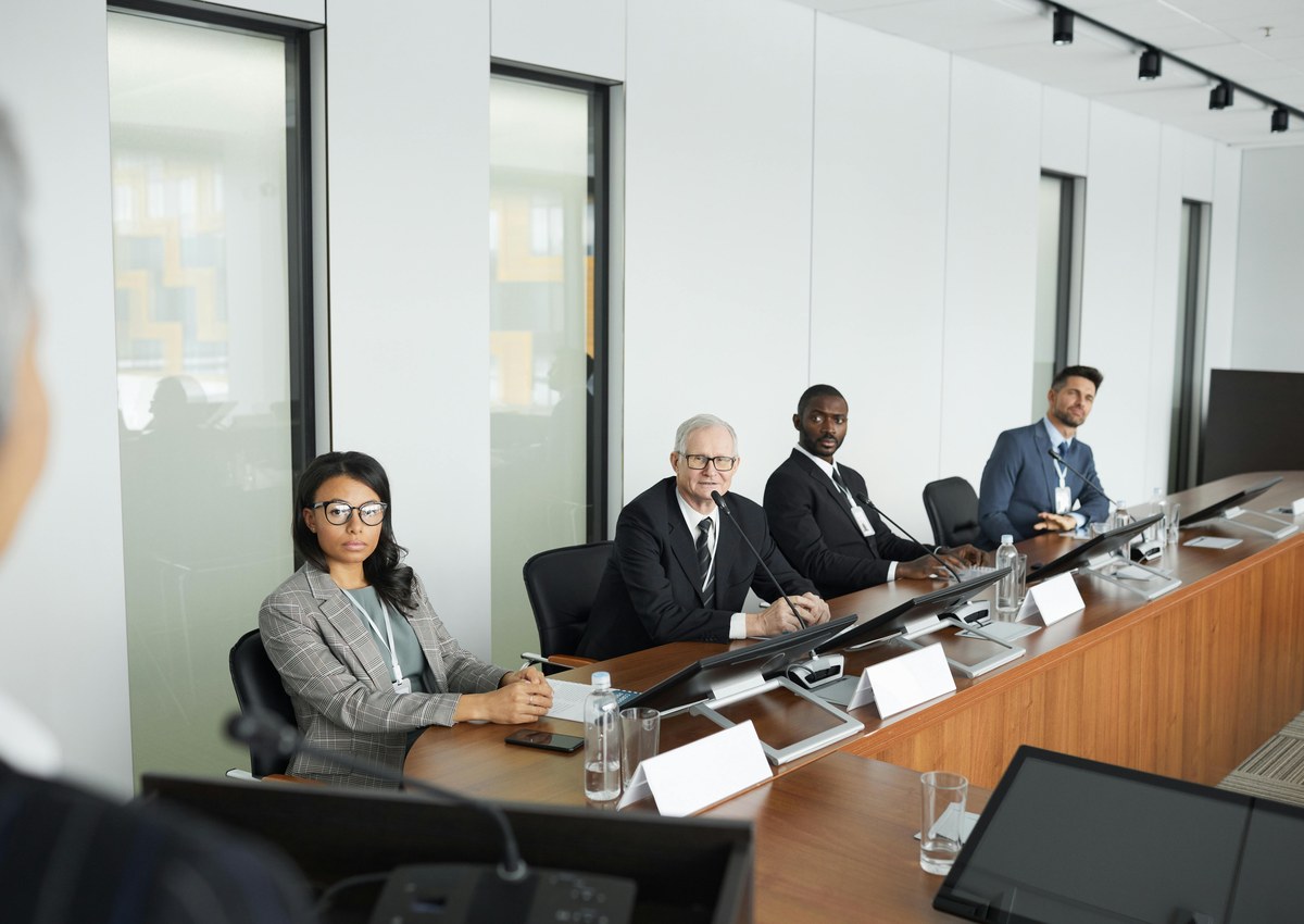 Professional boardroom setting